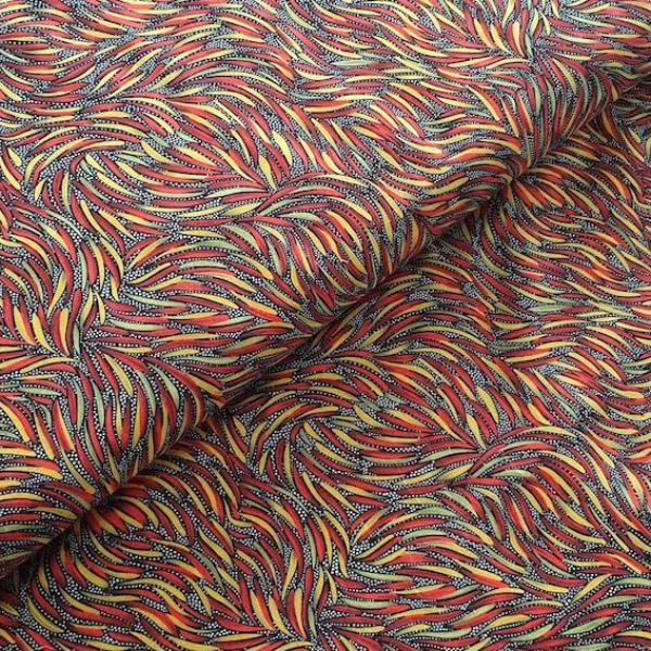 RED BUSH YAM Aborigines Stoff aus Australien